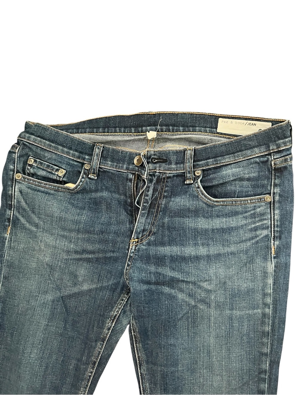 rag & bone Women's Skinny Jeans in Medium Blue Wash - Picture 3 of 6